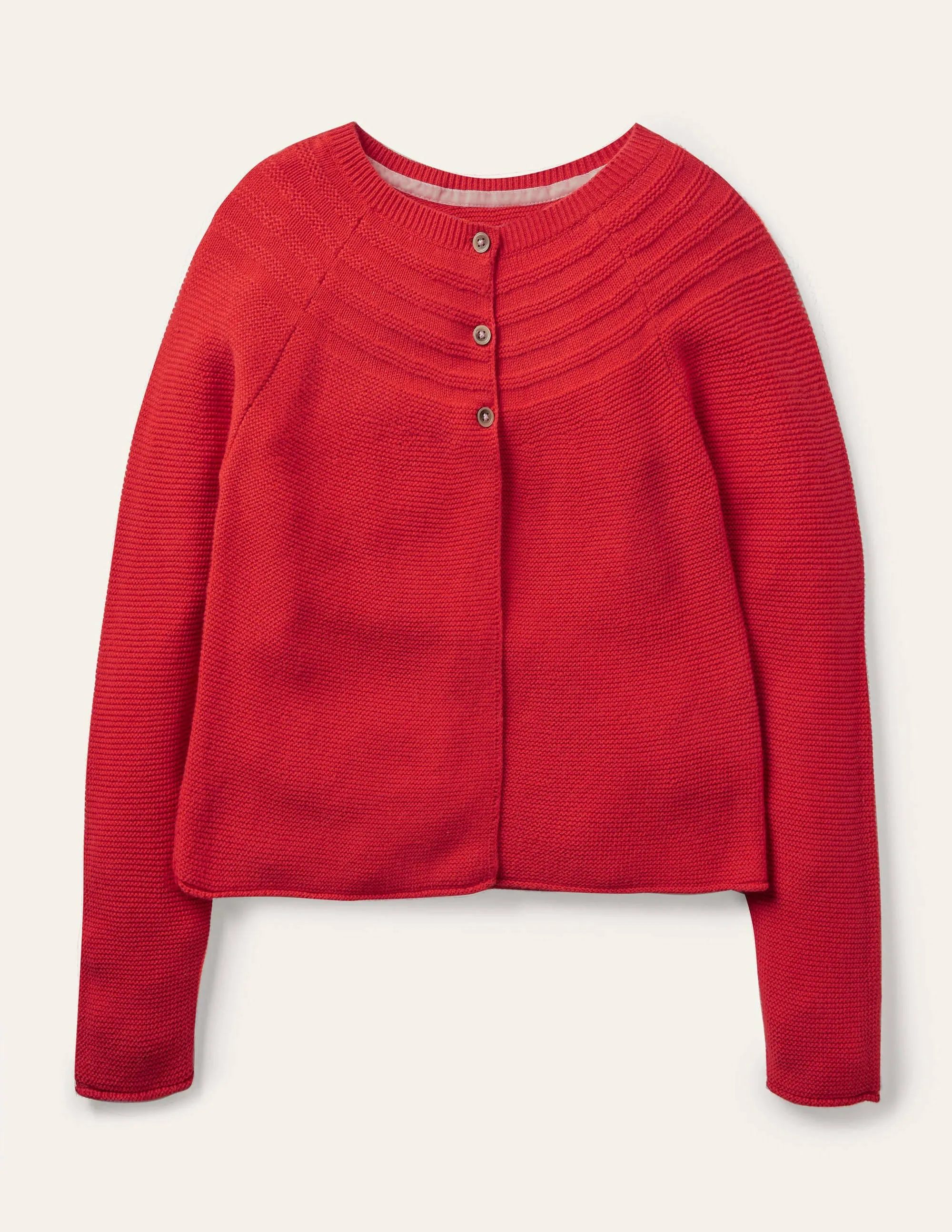Cotton Cashmere Mix Cardigan-Rockabilly Red