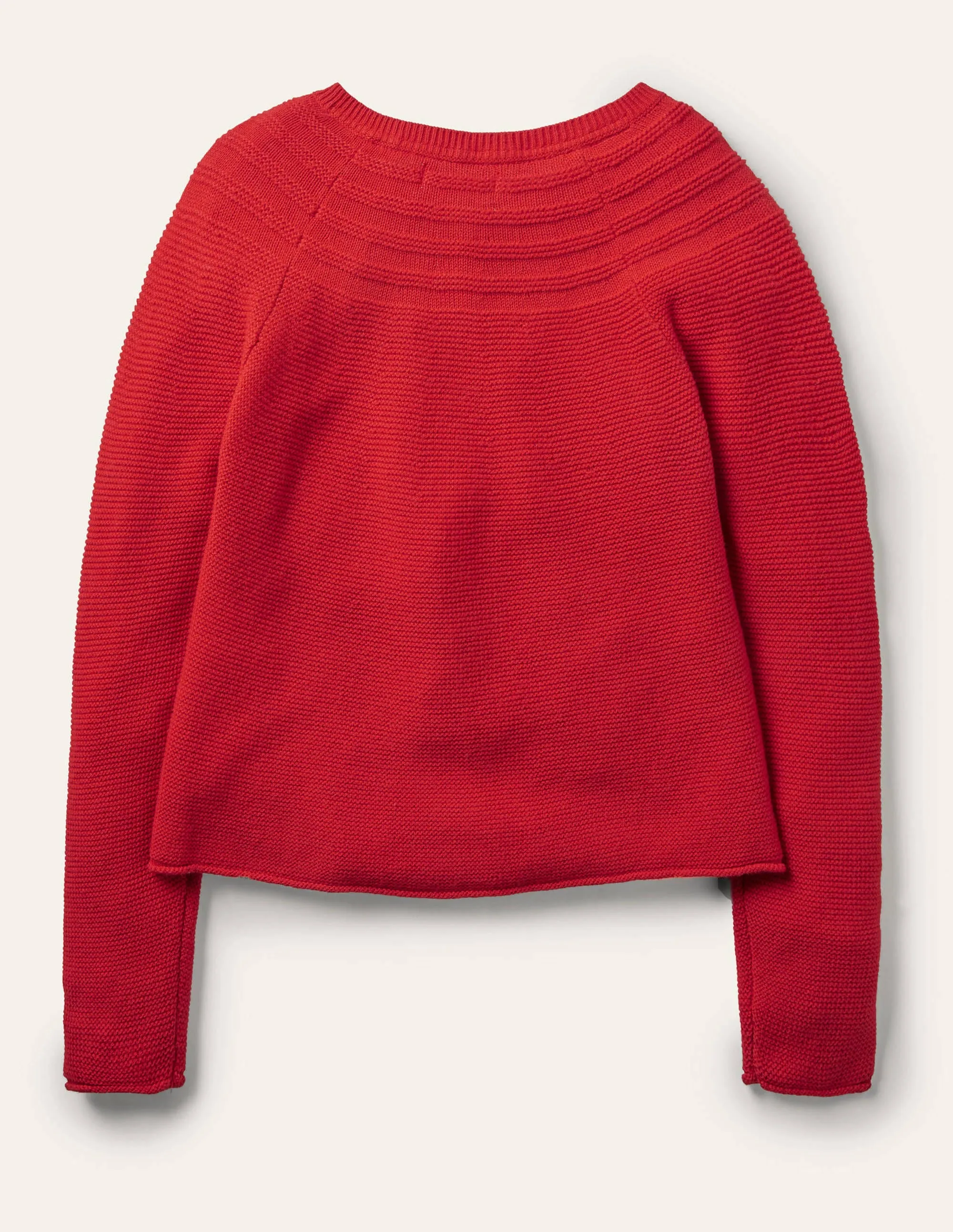 Cotton Cashmere Mix Cardigan-Rockabilly Red