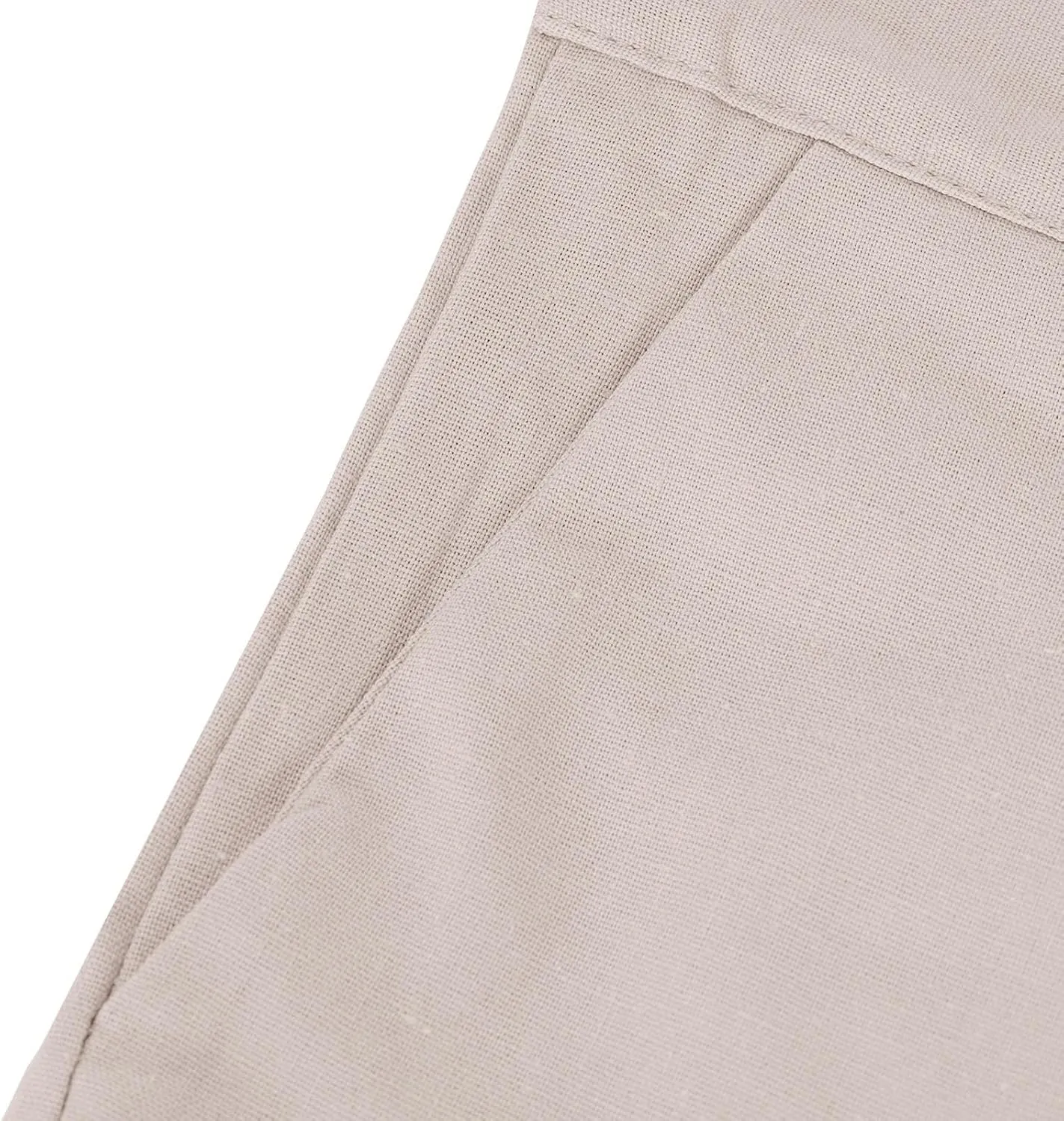 Cotton Linen Palazzo Pants for Women Fashion Side Paperbag Wide Leg Pants Casual Loose Elegant Solid Irregular Trousers