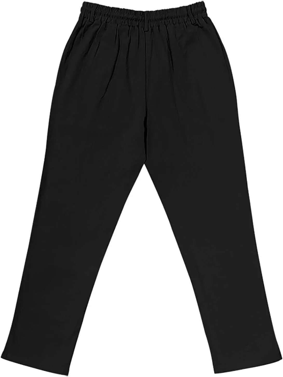 Cotton Linen Pants for Men Elastic Waist Button Down Casual Lightweight Loose Fit Trousers Summer Beach Yoga Pants
