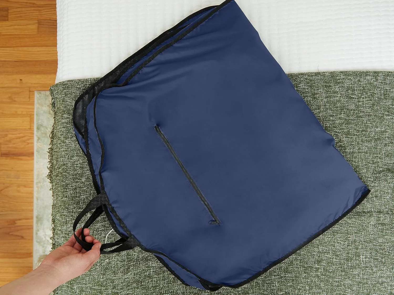 Covermates Keepsakes Deluxe Garment Bag Set - Premium Polyester - Full Length Zipper - ID Window - Carrying Handles - Stowaway Pouch - Closet Storage, Blue