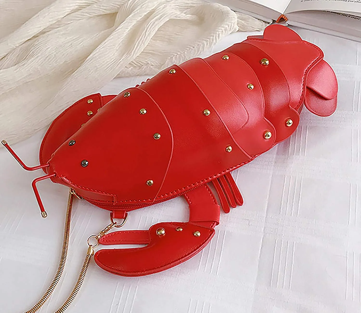 Crab Shape Handbag with Crab Coin Purse Crossbody Bag Crayfish Shells Purse Detachable Shoulder Bag Women's Satchel