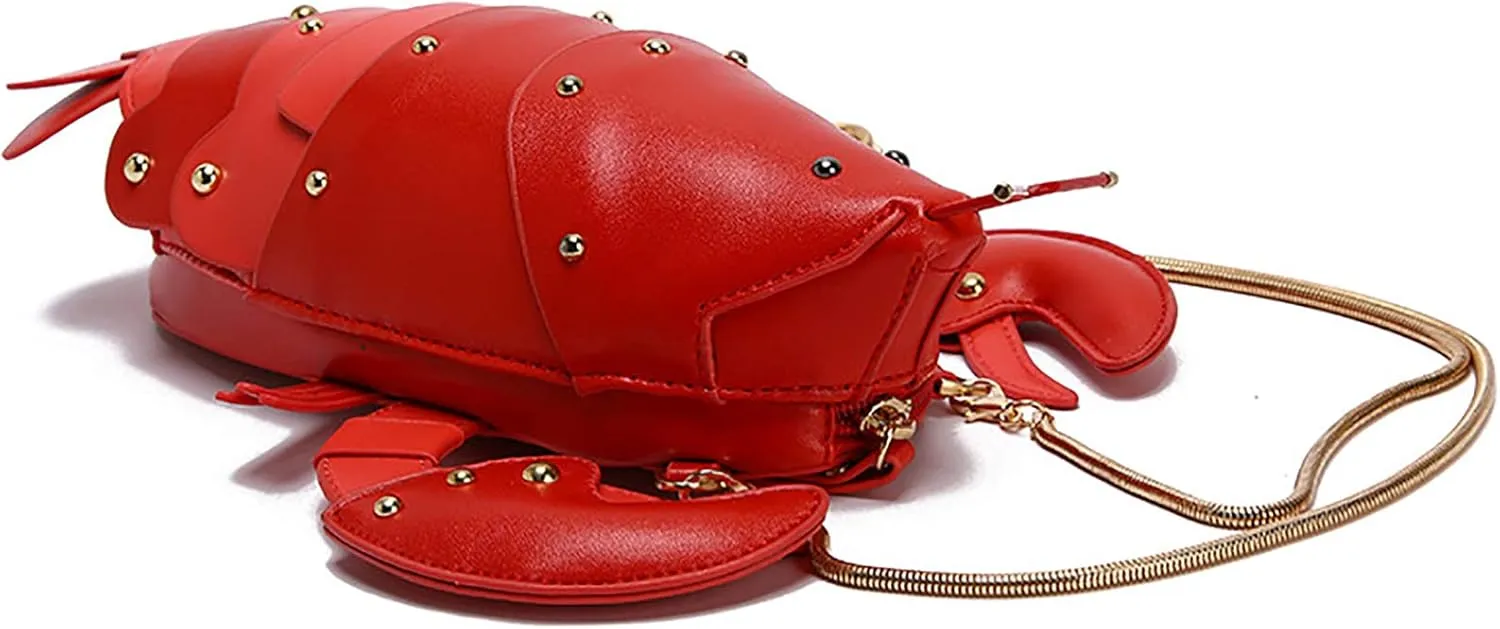Crab Shape Handbag with Crab Coin Purse Crossbody Bag Crayfish Shells Purse Detachable Shoulder Bag Women's Satchel
