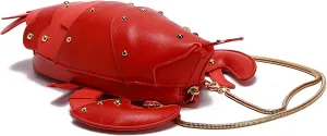 Crab Shape Handbag with Crab Coin Purse Crossbody Bag Crayfish Shells Purse Detachable Shoulder Bag Women's Satchel