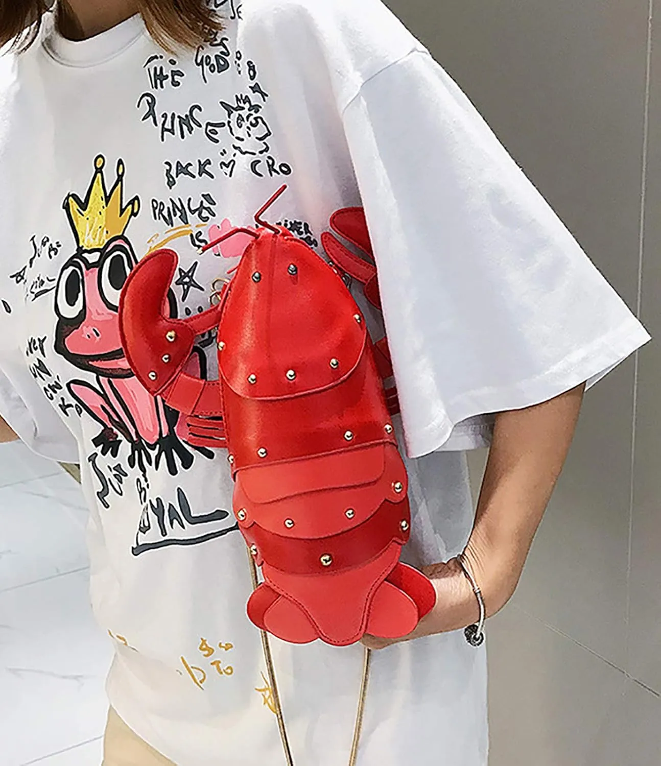 Crab Shape Handbag with Crab Coin Purse Crossbody Bag Crayfish Shells Purse Detachable Shoulder Bag Women's Satchel
