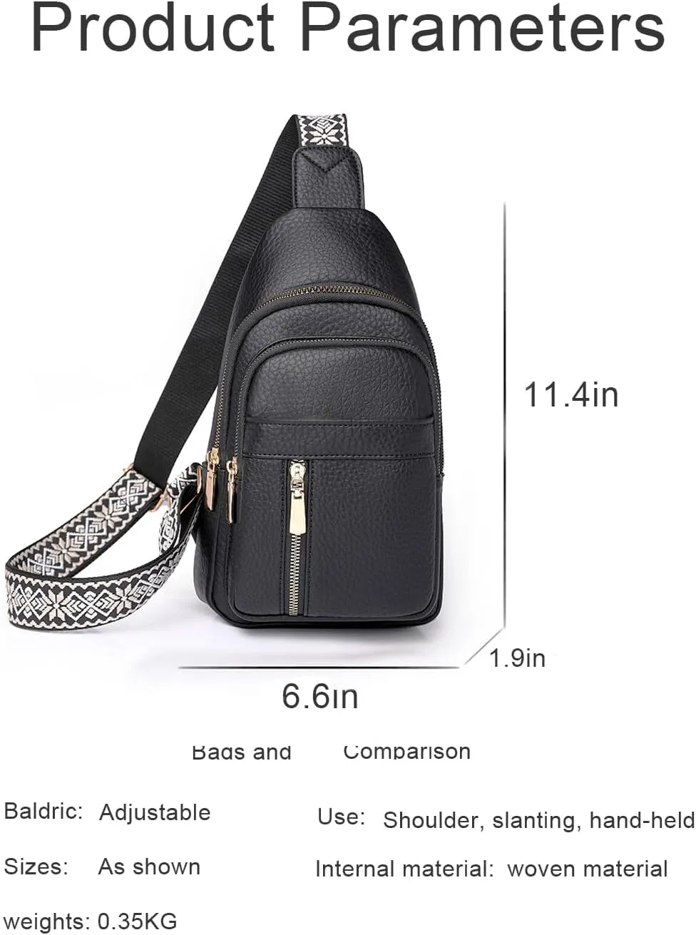 Crossbody Bags for Women, Leather Sling Bag for Women Fanny Pack Chest Bag Strap, Waist Packs Bag for Travel