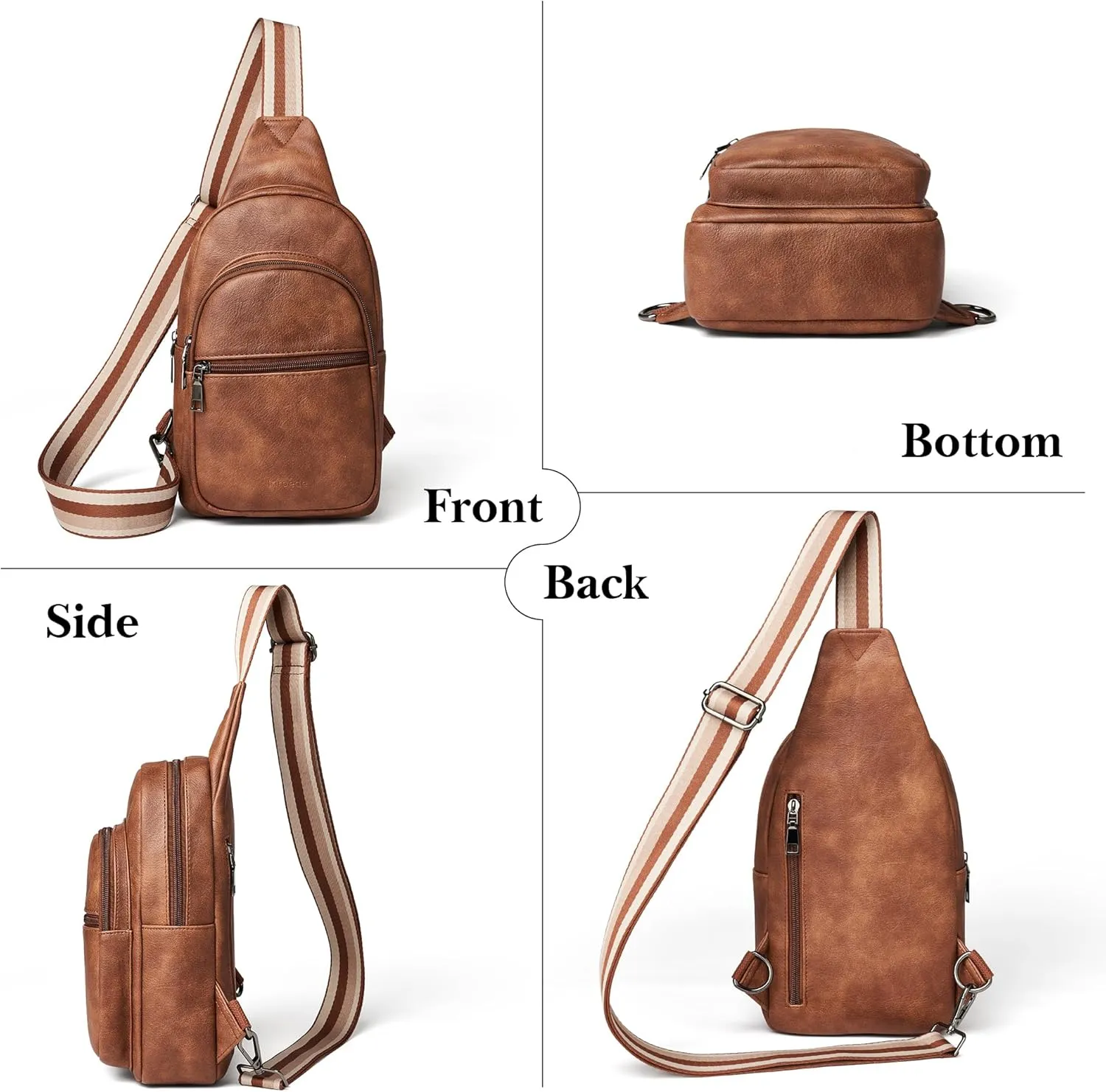Crossbody Bags for Women Men Sling Bag 5 Pockets Fanny Pack Sling Backpack Chest Daypack Travel Purse Anti Theft