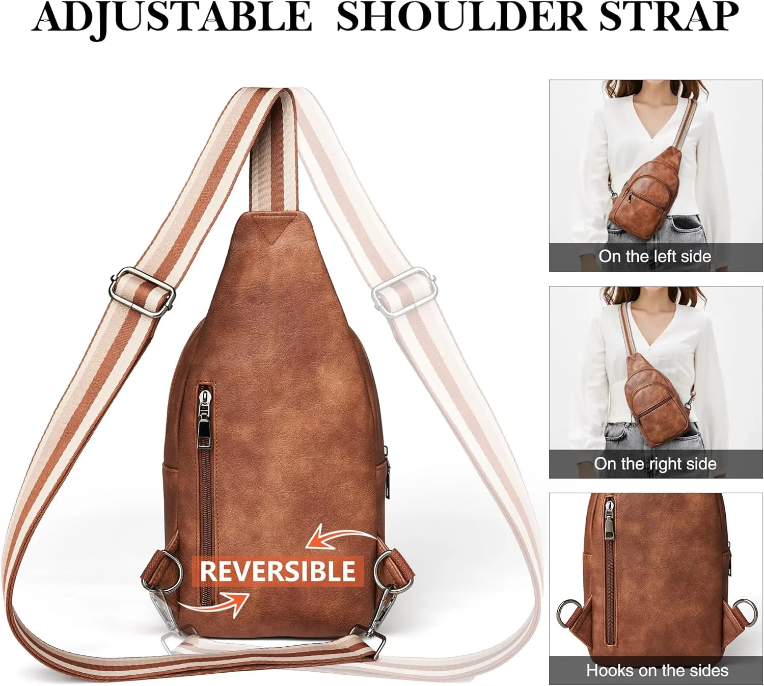 Crossbody Bags for Women Men Sling Bag 5 Pockets Fanny Pack Sling Backpack Chest Daypack Travel Purse Anti Theft