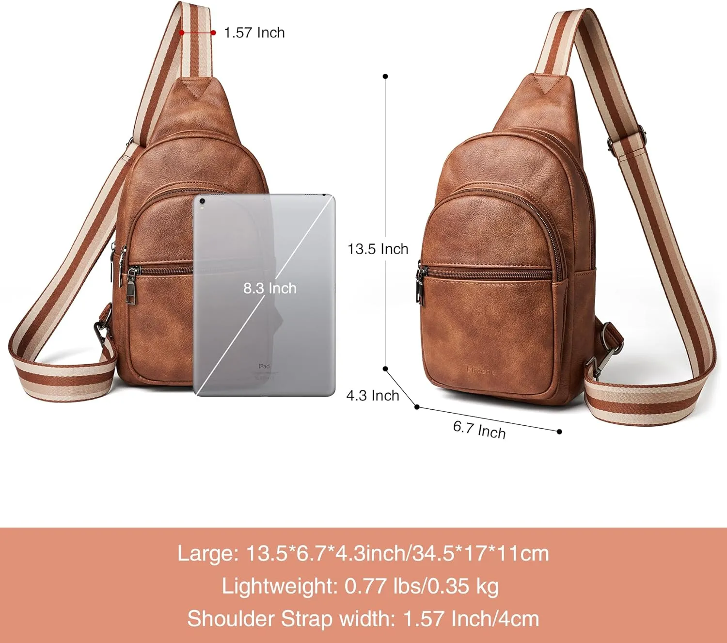 Crossbody Bags for Women Men Sling Bag 5 Pockets Fanny Pack Sling Backpack Chest Daypack Travel Purse Anti Theft