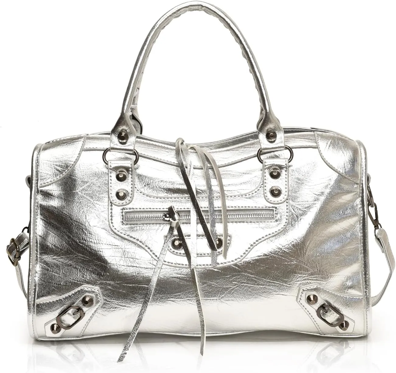 Crossbody Tote Bag for Women – Rivet Studded Hobo Shoulder Purse, Trendy Goth Work Boston Bag