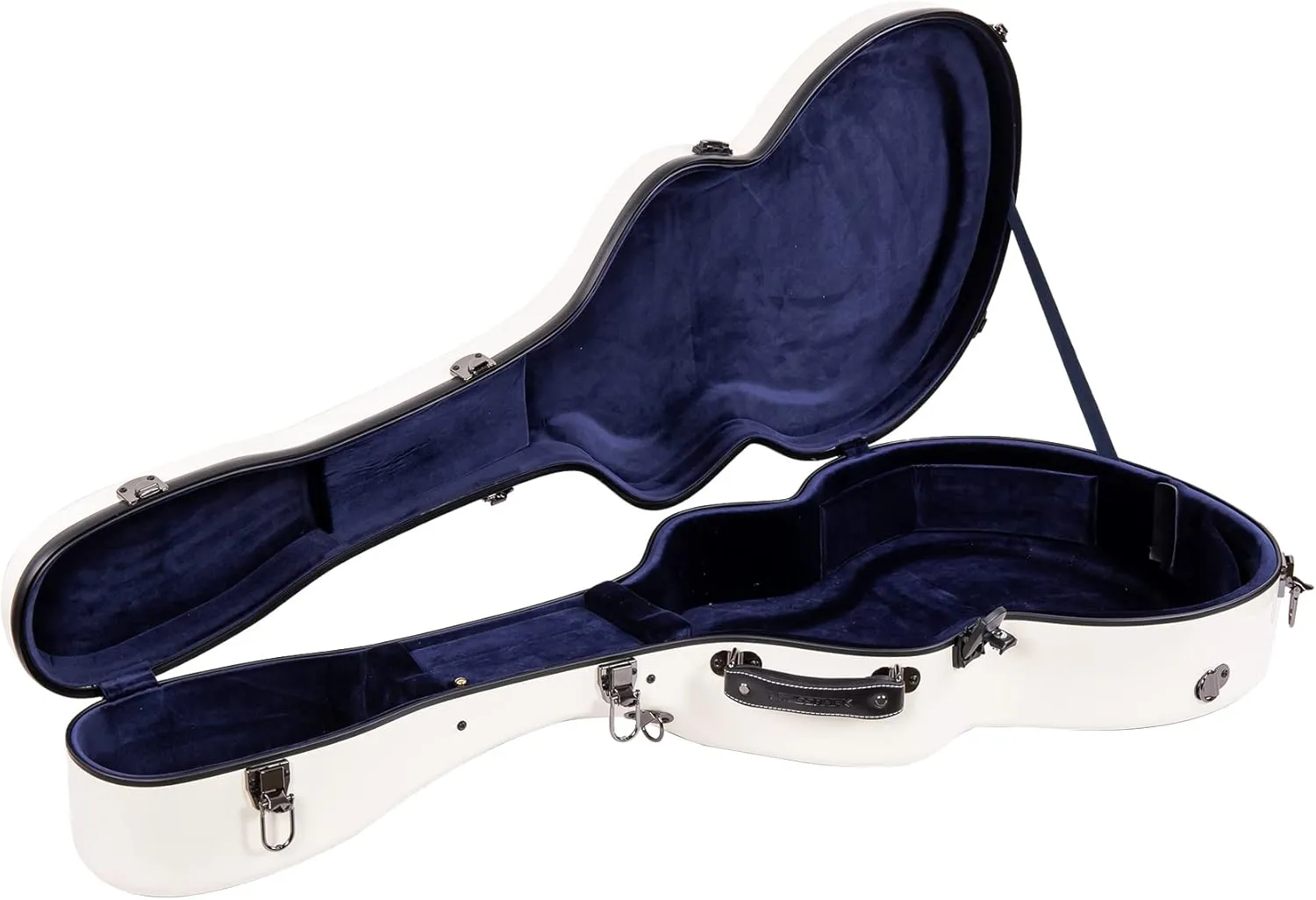 Crossrock Fiberglass Case with TSA Lock for Super Jumbo Guitar-Milky White (CRF2020SBMW)