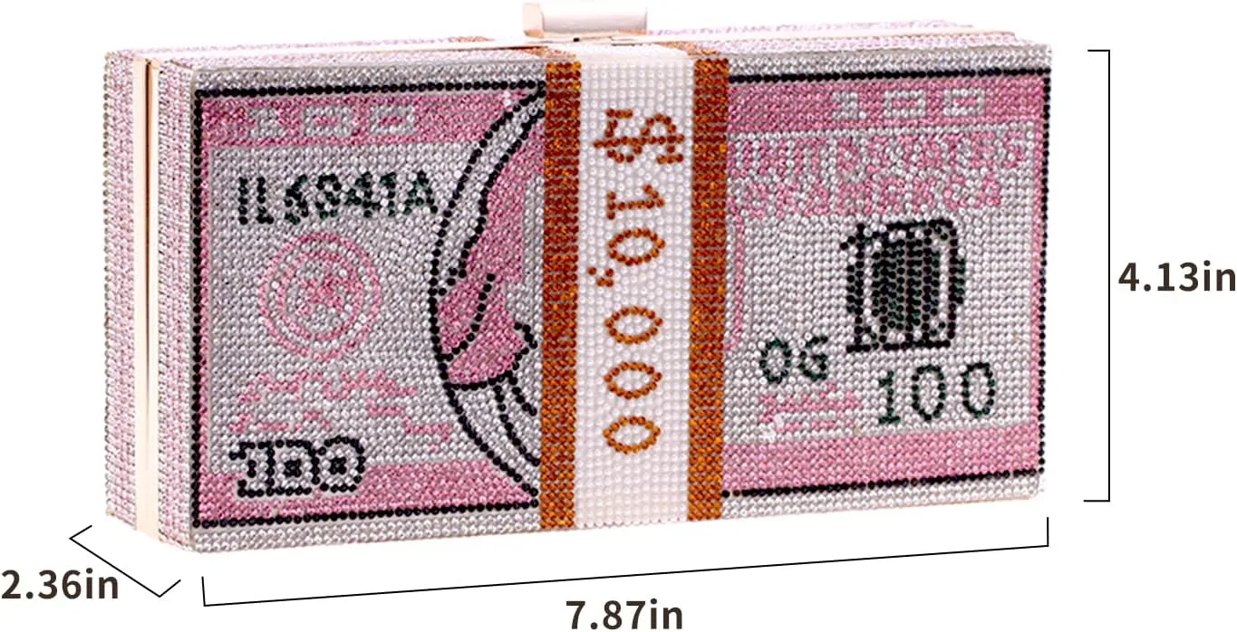 Crystal Money Bag Purse for Women Handbags Diamond Evening Purses and Clutches Wedding Glitter Money Clutch
