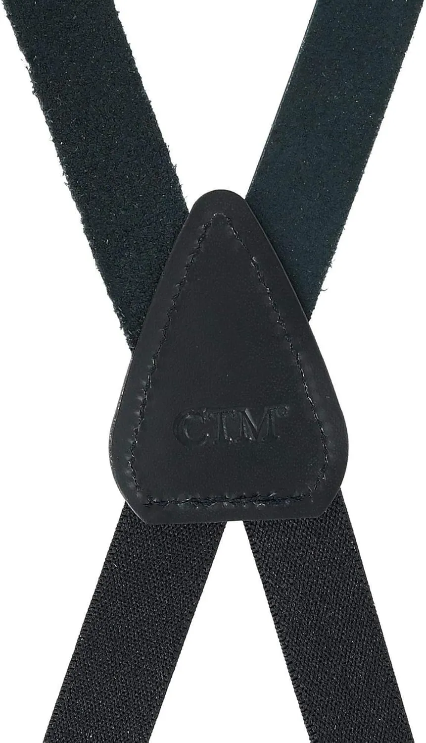 CTM® Coated Leather Clip-End 3/4 Inch Suspenders