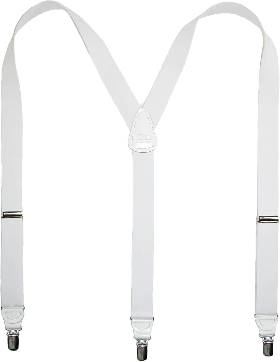 CTM® Men's Big & Tall Elastic Clip End Premium Solid Suspenders
