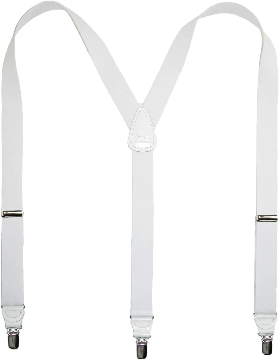 CTM® Men's Big & Tall Elastic Clip End Premium Solid Suspenders