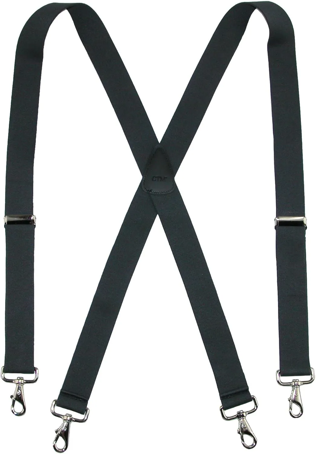 CTM® Men's Big & Tall Elastic Solid Color X-Back Suspender with Swivel Hook Ends