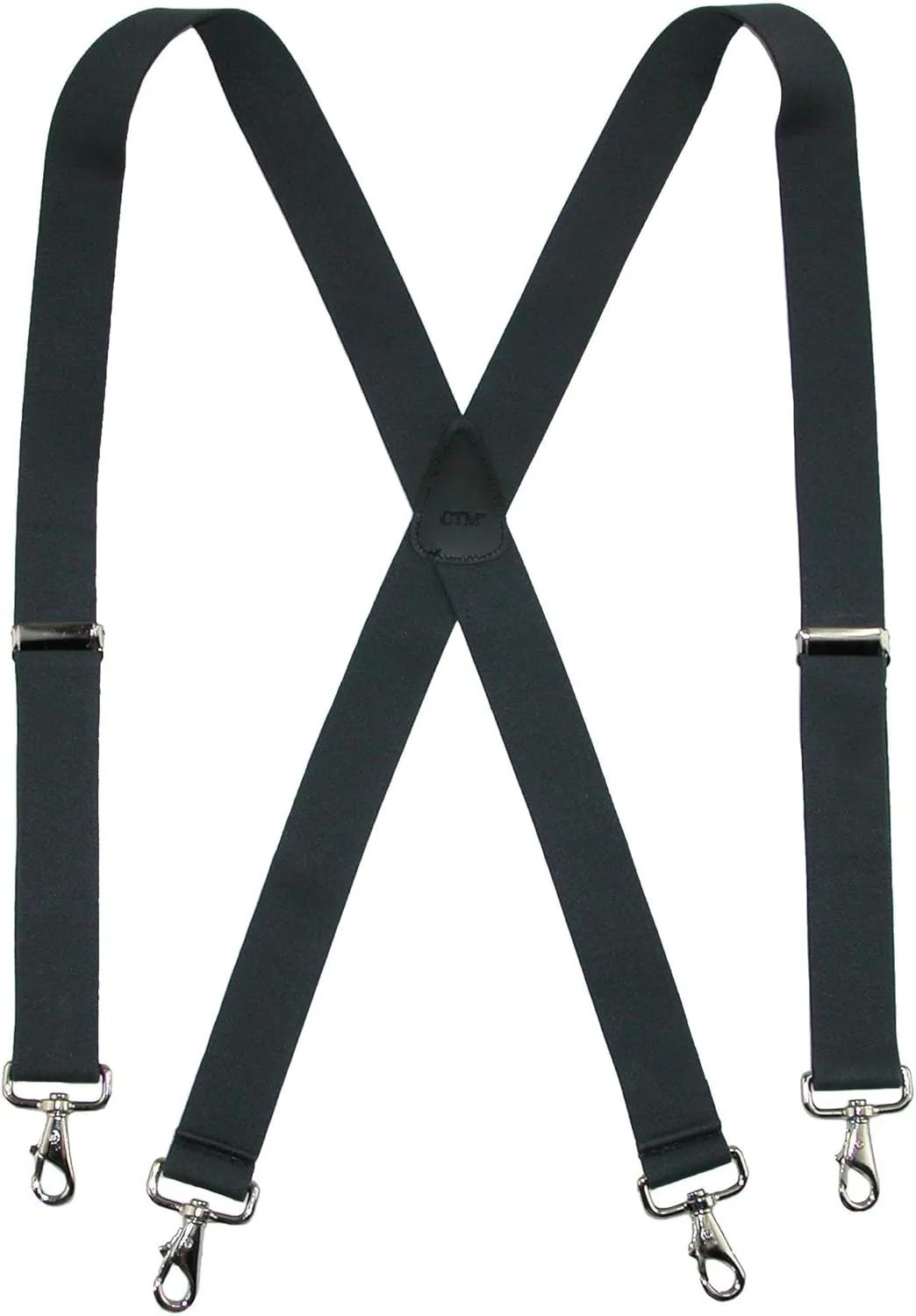 CTM® Men's Big & Tall Elastic Solid Color X-Back Suspender with Swivel Hook Ends