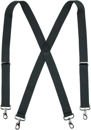 CTM® Men's Big & Tall Elastic Solid Color X-Back Suspender with Swivel Hook Ends