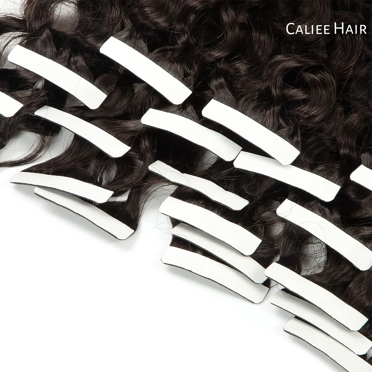 Curly Kinky Curly Tape in Hair Extensions 16inch Dark Brown Color 2 Jerry Curly Real Human Hair Tape in Extensions for Black Women Invisible Tape on Extensions 50g