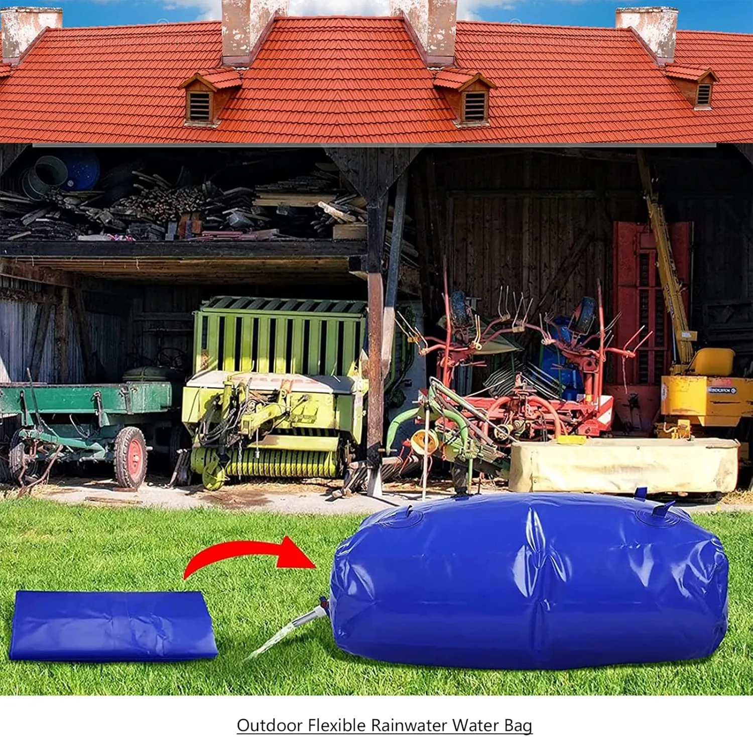 Customizable Outdoor Flexible rainwater Bag, Large-Capacity Water Storage Bag,Potable Water Storage Water Storage Bladder, Household Drinking Water Storage Container ( Size : 1x0.7x0.35m/240 L/63 gall