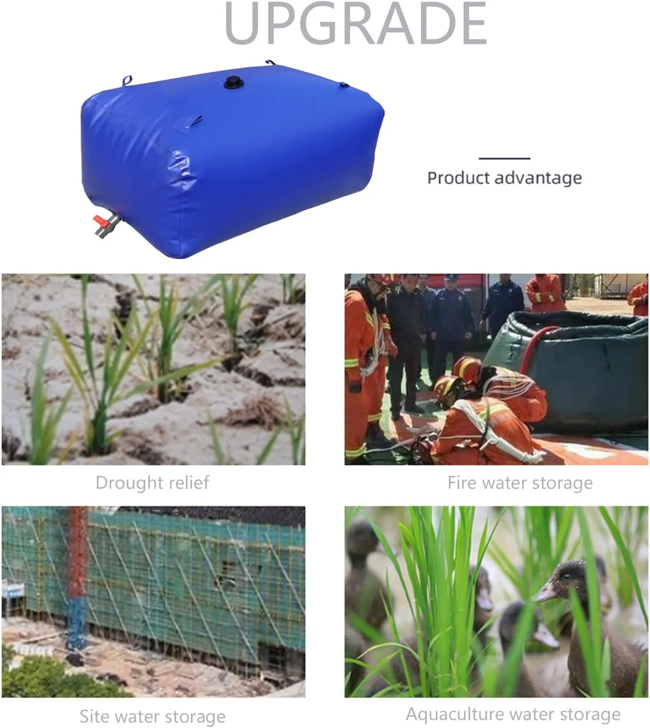 Customizable Outdoor Flexible rainwater Bag, Large-Capacity Water Storage Bag,Potable Water Storage Water Storage Bladder, Household Drinking Water Storage Container ( Size : 1x0.7x0.35m/240 L/63 gall