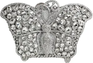 Cute Butterfly Evening Bag Bling Rhinestone Purse Animal Crystal Clutch for Wedding Prom Party Handbag