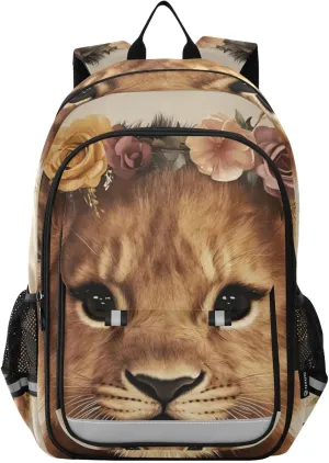 Cute Cheetah Garland Large Backpack for Men Women Travel Laptop Daypack Book Bag Shoulder Bag Cute Cool Funny Backpack with Reflective Strip 12.9 ×17.7 In