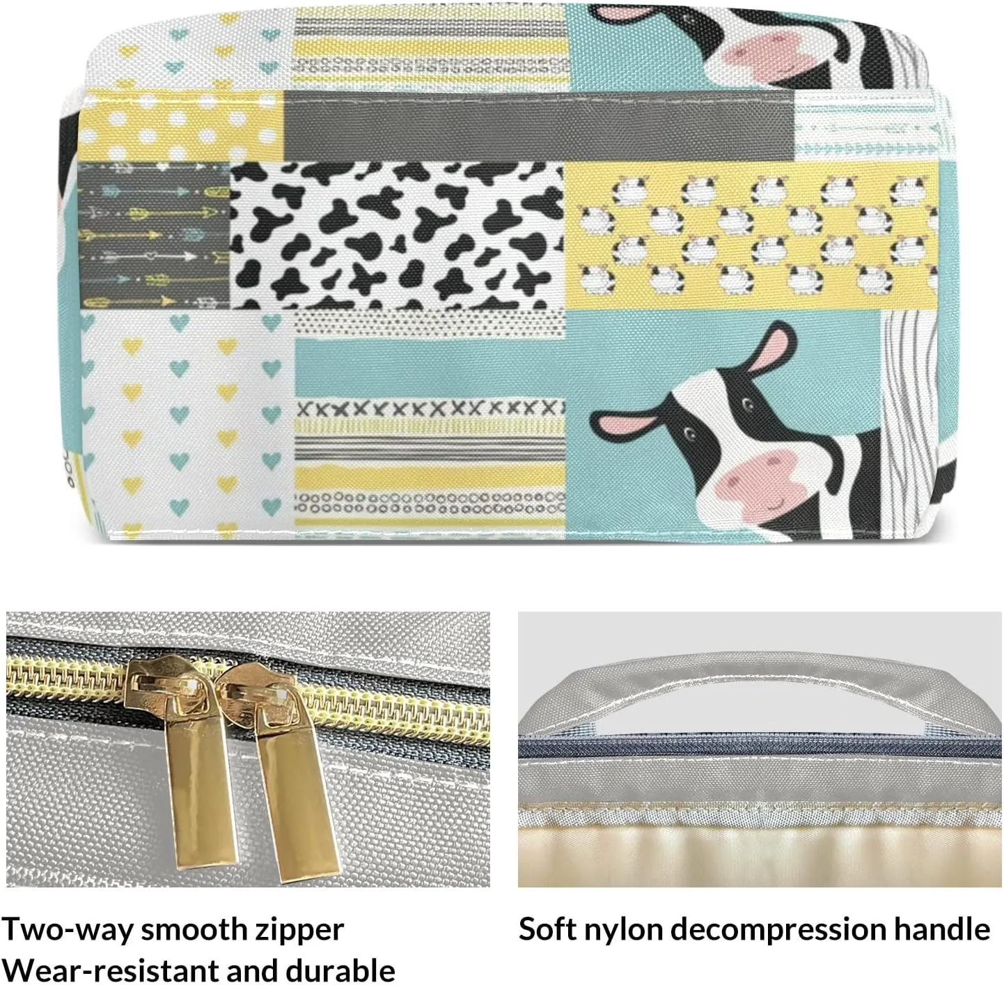 Cute Cow Pattern Personalized Diaper Bag Backpack Name Custom Mommy Nappy Baby Bag Daypack for Mom Dad Gifts