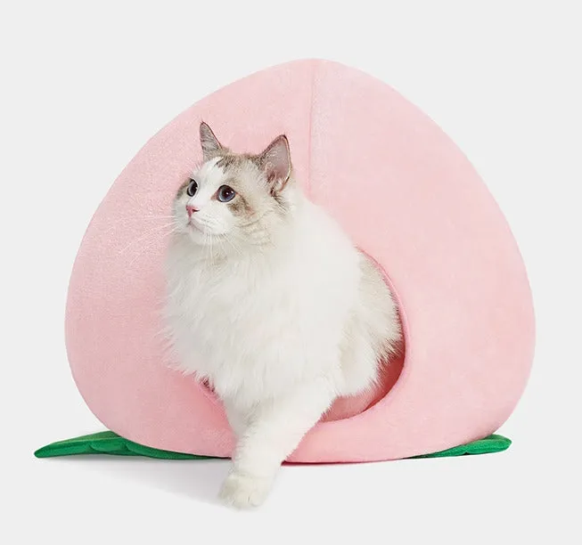 Cute Pink Peach Cat Dog Pets House Bed
