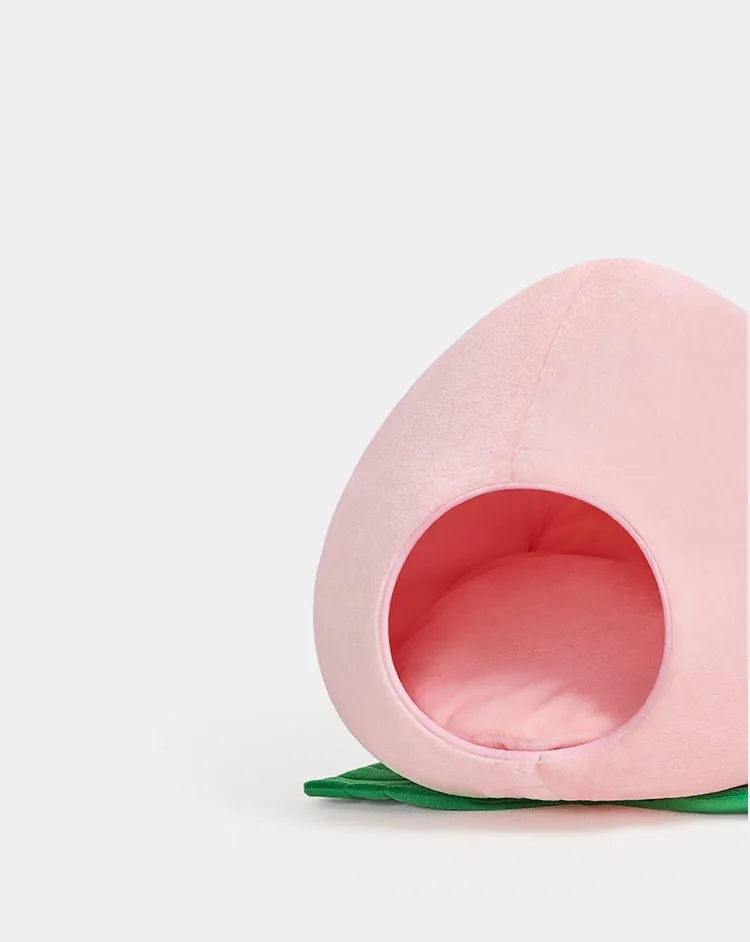 Cute Pink Peach Cat Dog Pets House Bed