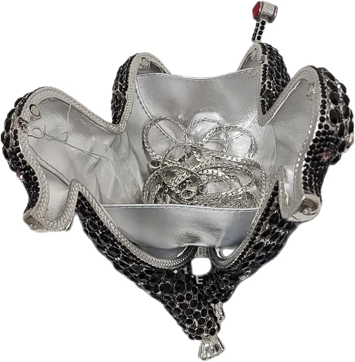 Cute Poodle Evening Bag Dog Rhinestone Purse Animal Crystal Clutch for Party Wedding Prom Handbag