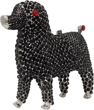 Cute Poodle Evening Bag Dog Rhinestone Purse Animal Crystal Clutch for Party Wedding Prom Handbag