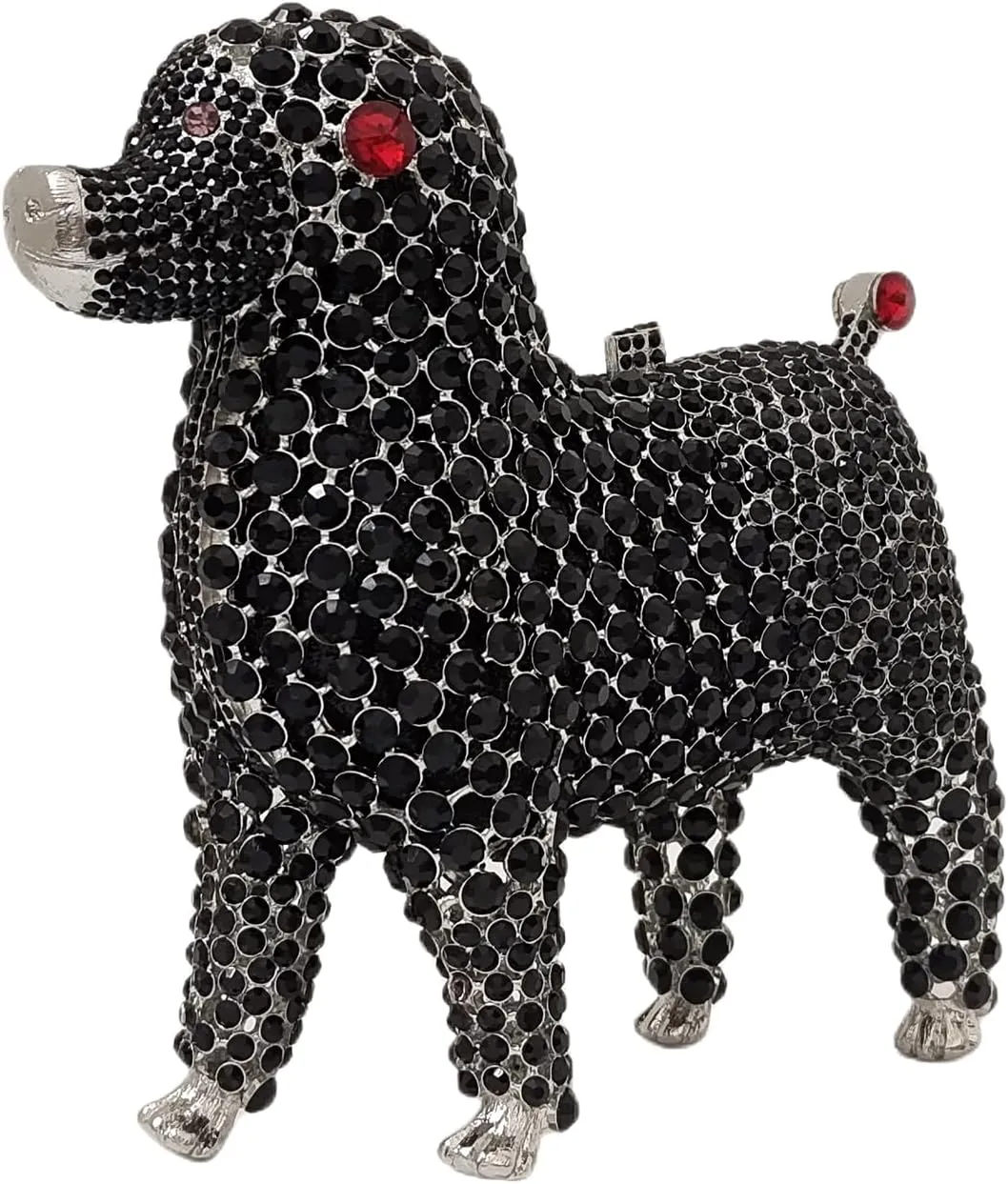 Cute Poodle Evening Bag Dog Rhinestone Purse Animal Crystal Clutch for Party Wedding Prom Handbag