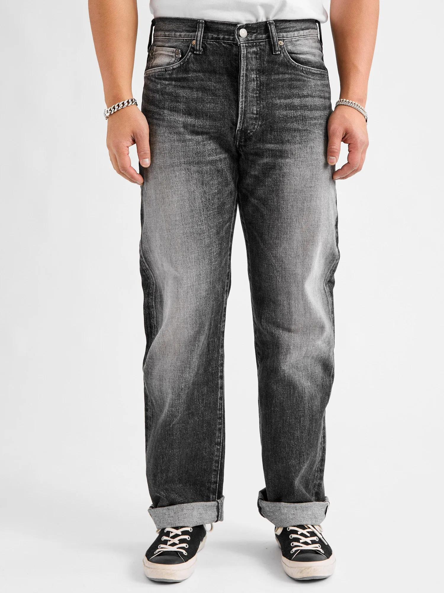 D1891UBS 13oz Washed Black Selvedge Denim - Regular Straight Fit