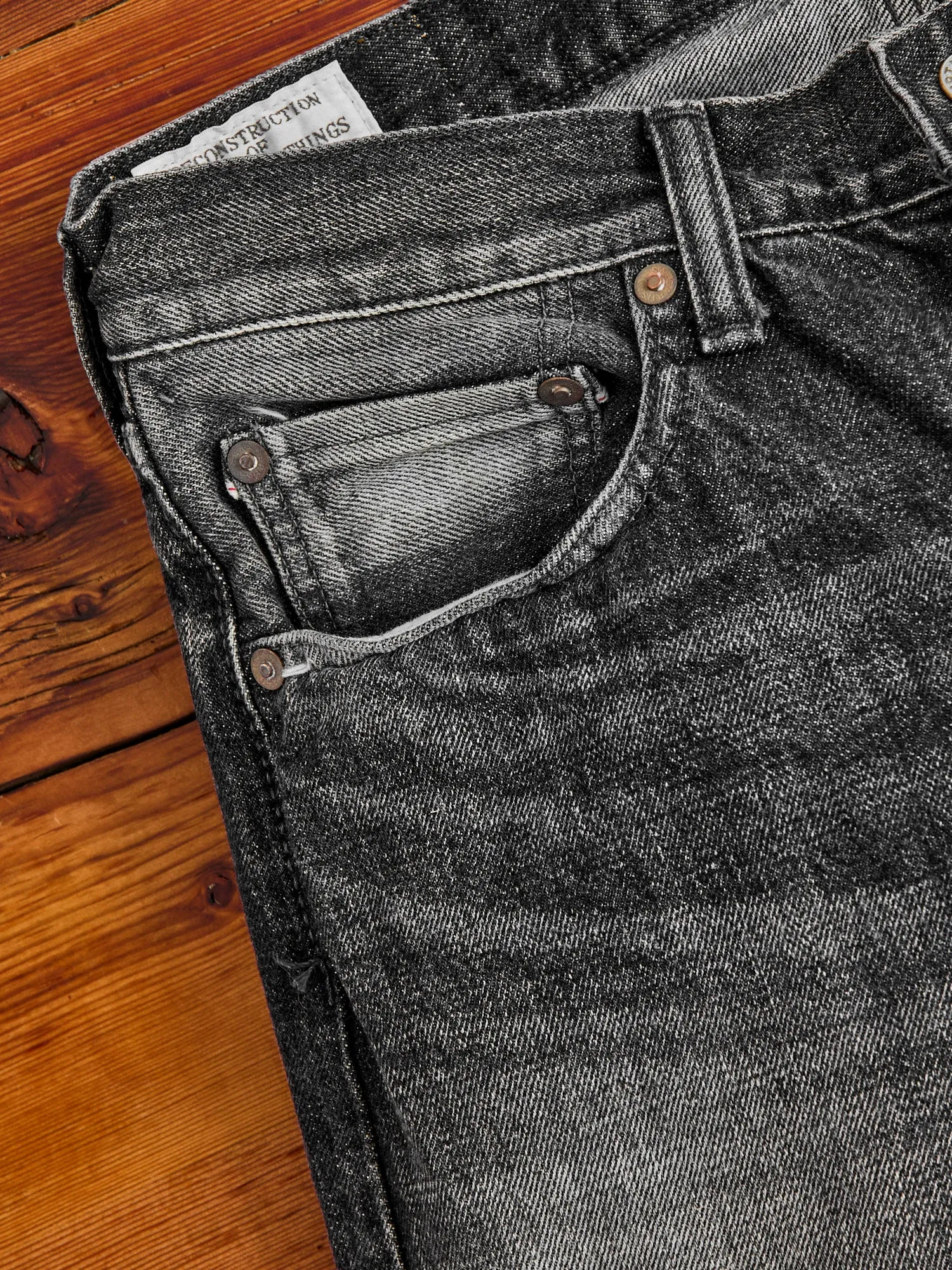 D1891UBS 13oz Washed Black Selvedge Denim - Regular Straight Fit