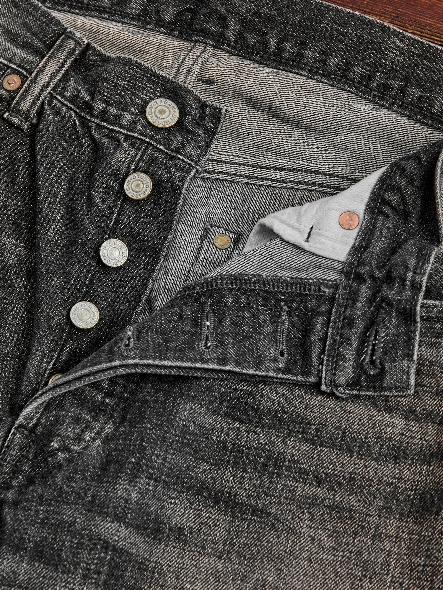 D1891UBS 13oz Washed Black Selvedge Denim - Regular Straight Fit