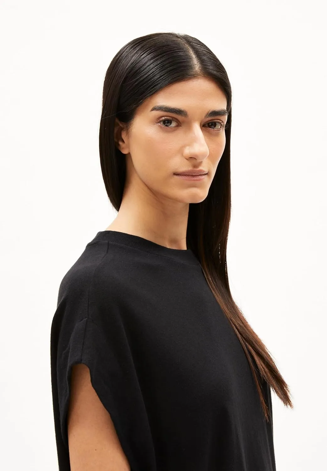 DAARIXA Linen Women's Jersey Crew Neck Oversized Fit Dresses