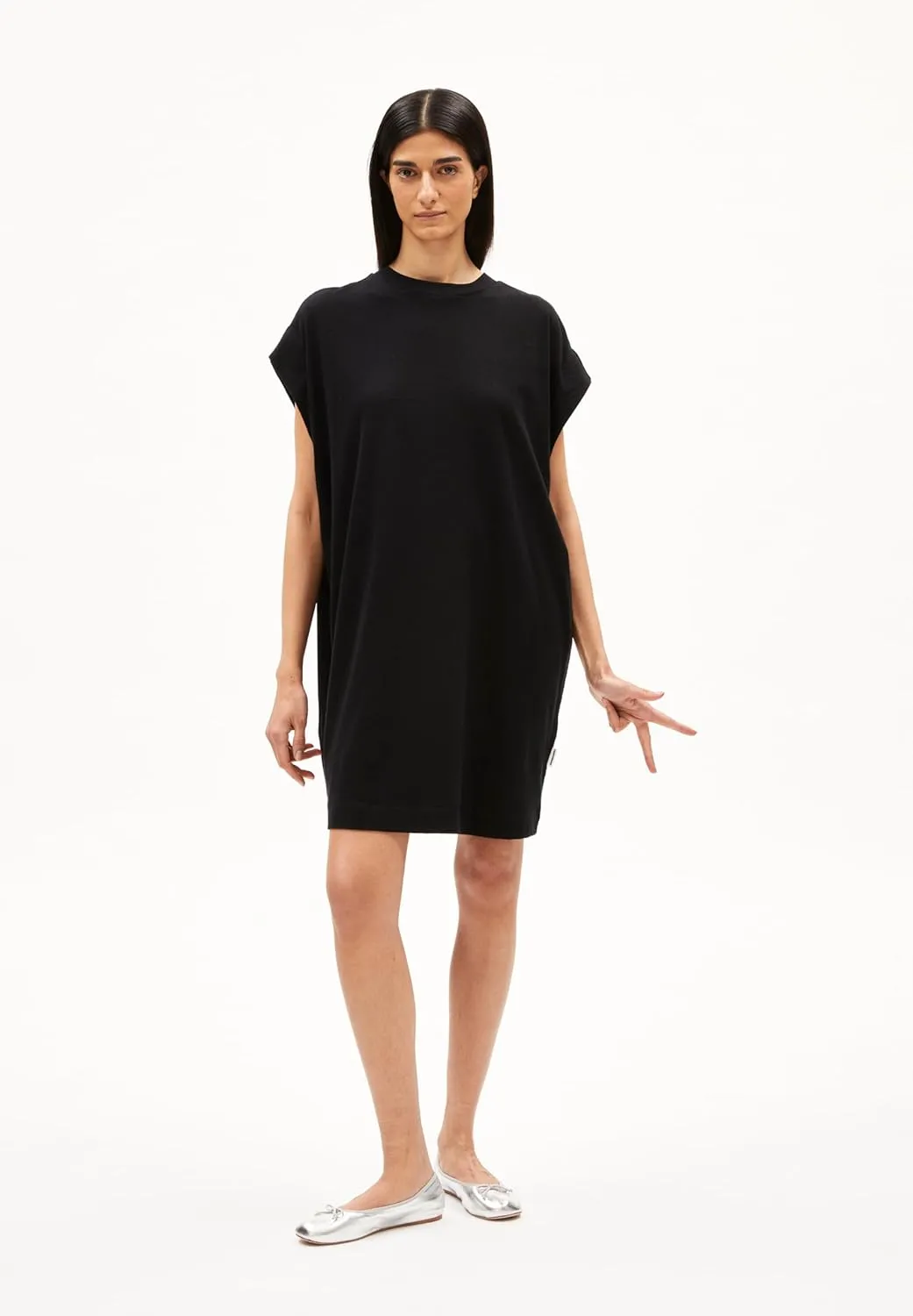 DAARIXA Linen Women's Jersey Crew Neck Oversized Fit Dresses