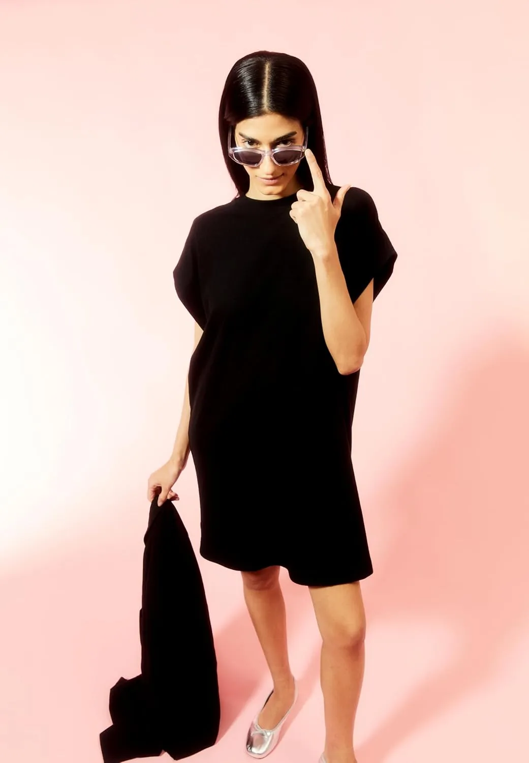 DAARIXA Linen Women's Jersey Crew Neck Oversized Fit Dresses