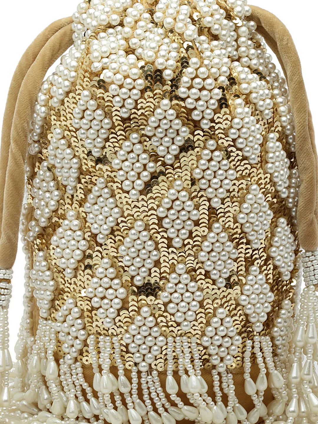 Dangle Diamond Embellished Velvet Potli