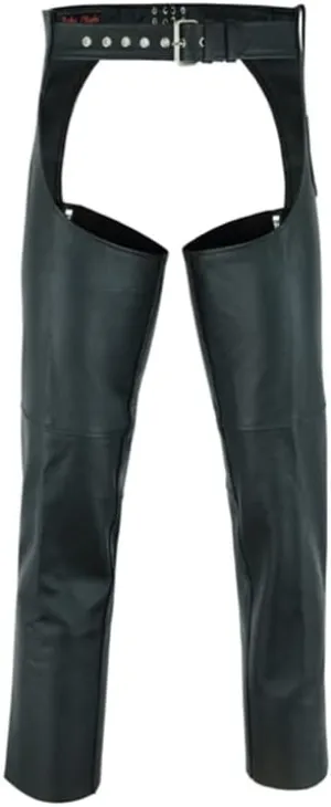 Daniel Smart Motorcycle Leather Chaps All Season Unisex Biker Assless Chaps with Customizable fit