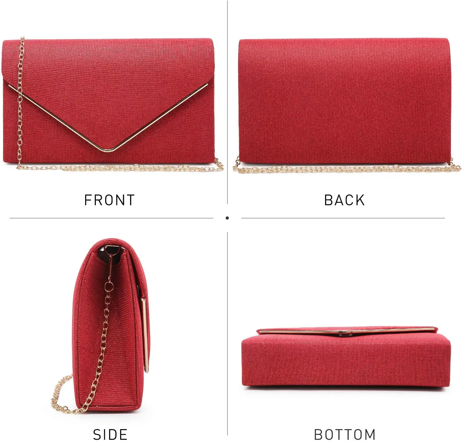 Dasein Women Glistening Clutches Handbags Evening Bags Wedding Purses Cocktail Prom Party Clutches