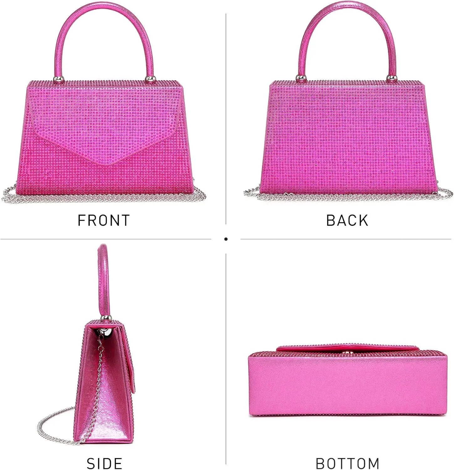 Dasein Women's Evening Bag Party Clutches Wedding Purses Cocktail Prom Handbags with Frosted Glittering