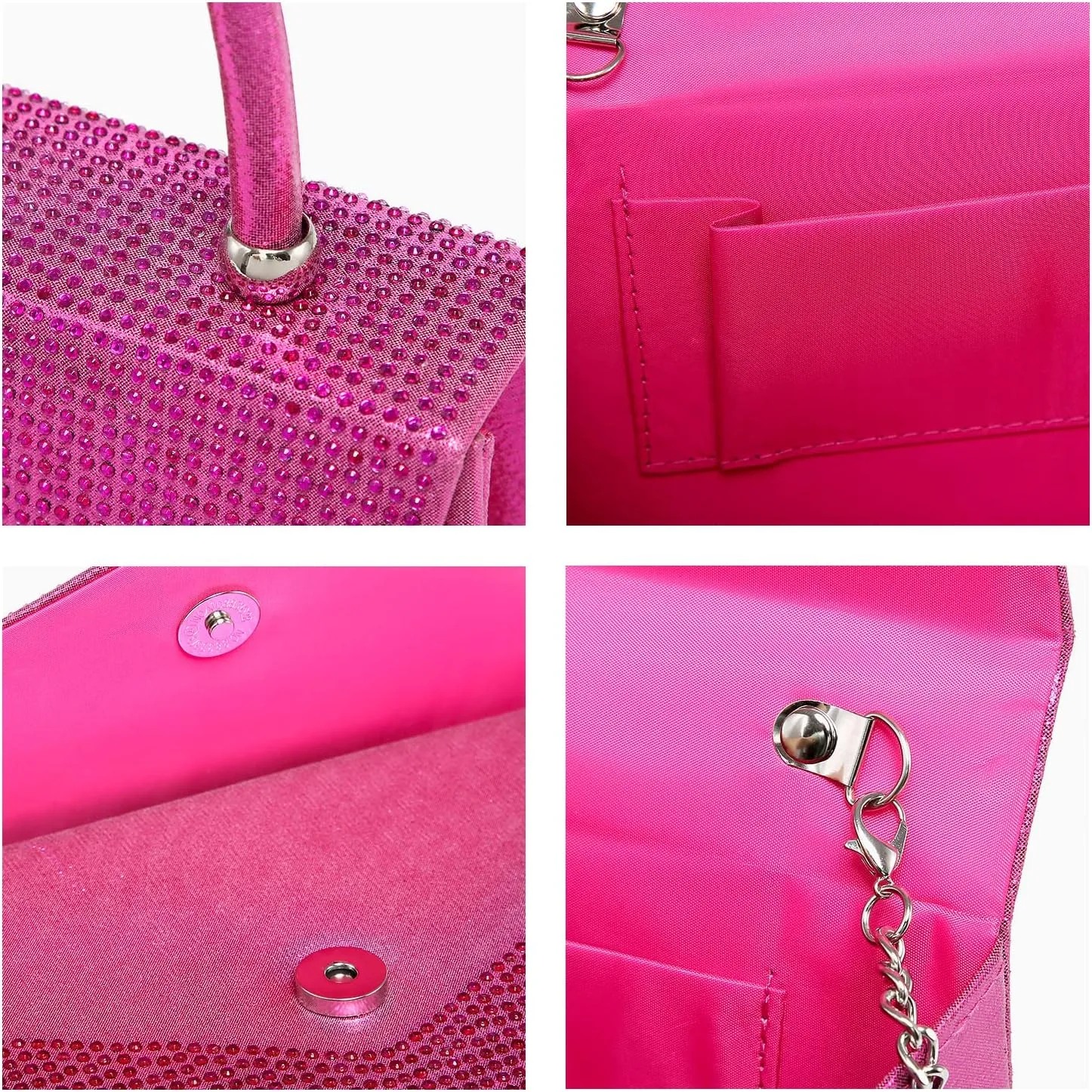 Dasein Women's Evening Bag Party Clutches Wedding Purses Cocktail Prom Handbags with Frosted Glittering