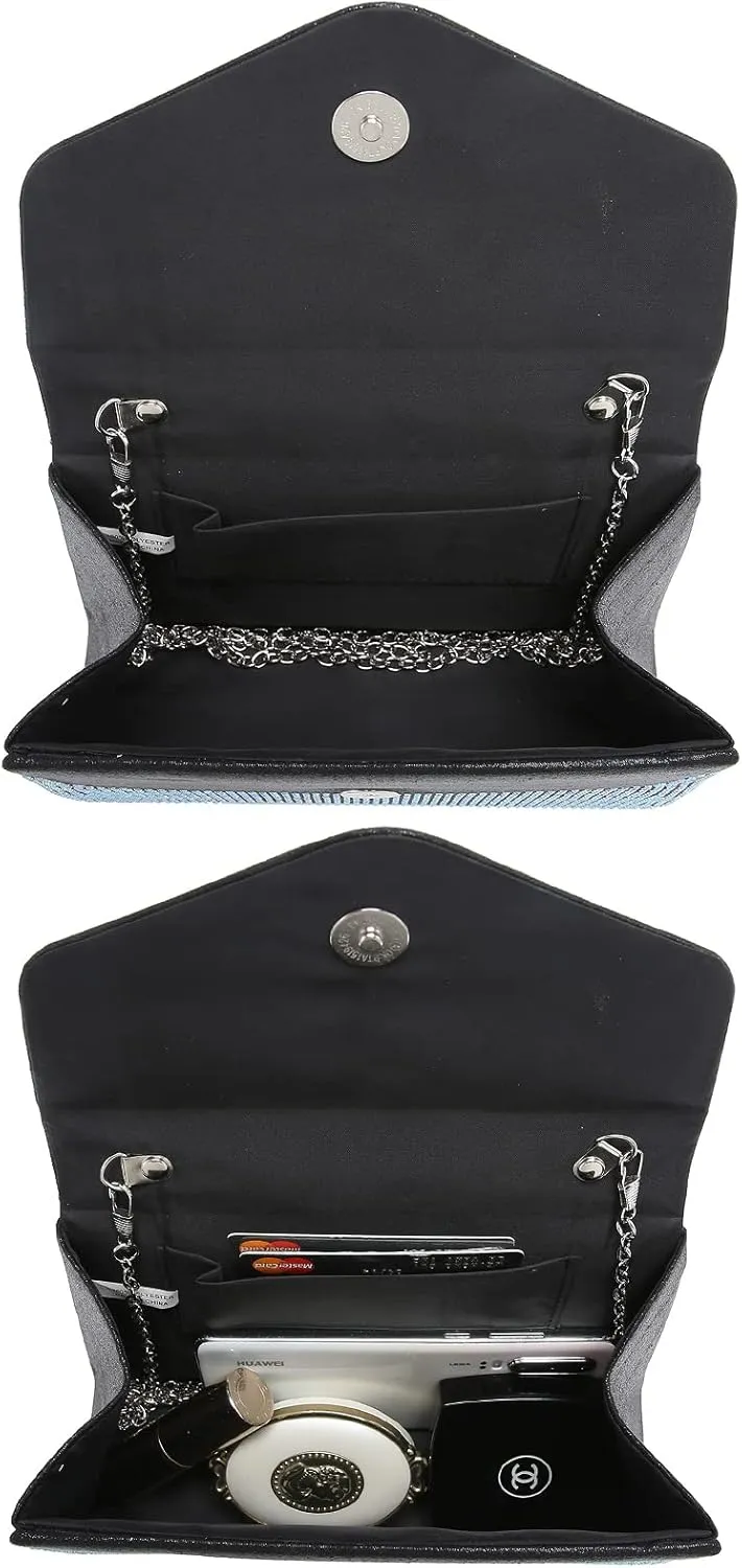 Dasein Women's Evening Bag Party Clutches Wedding Purses Cocktail Prom Handbags with Frosted Glittering
