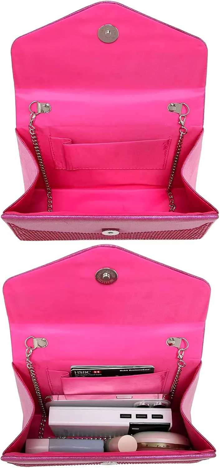 Dasein Women's Evening Bag Party Clutches Wedding Purses Cocktail Prom Handbags with Frosted Glittering