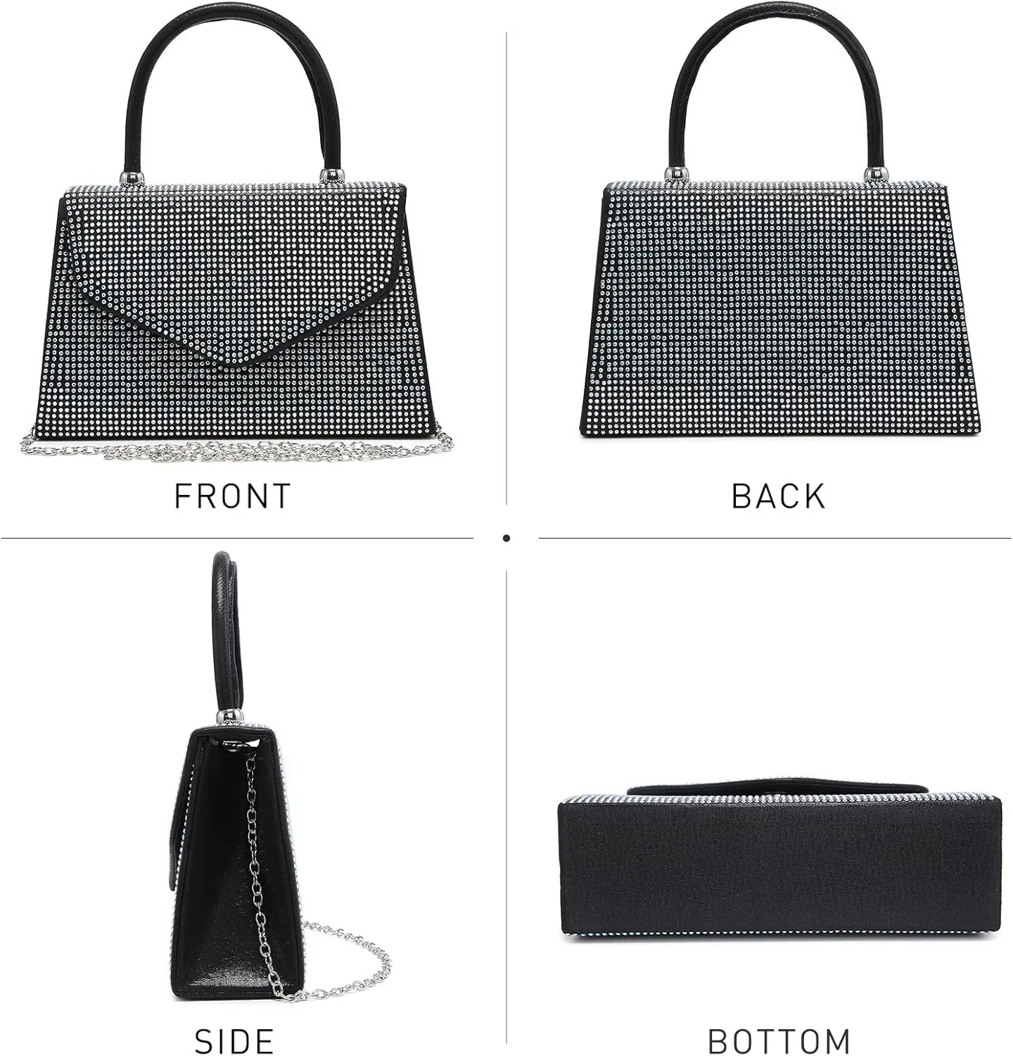 Dasein Women's Evening Bag Party Clutches Wedding Purses Cocktail Prom Handbags with Frosted Glittering