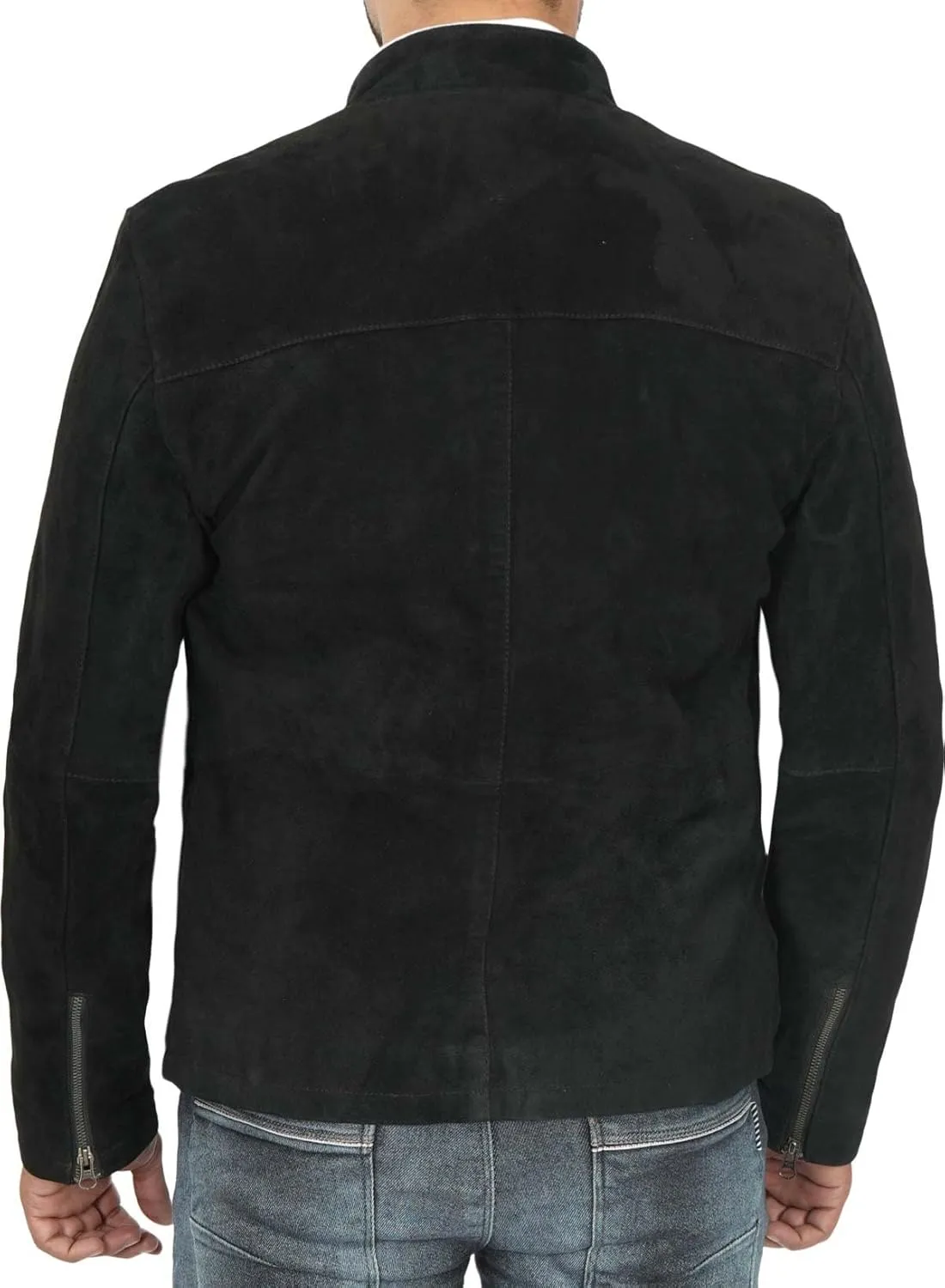 Decrum Suede Leather Jacket Men – Casual Real Lambskin Leather Jacket for Mens