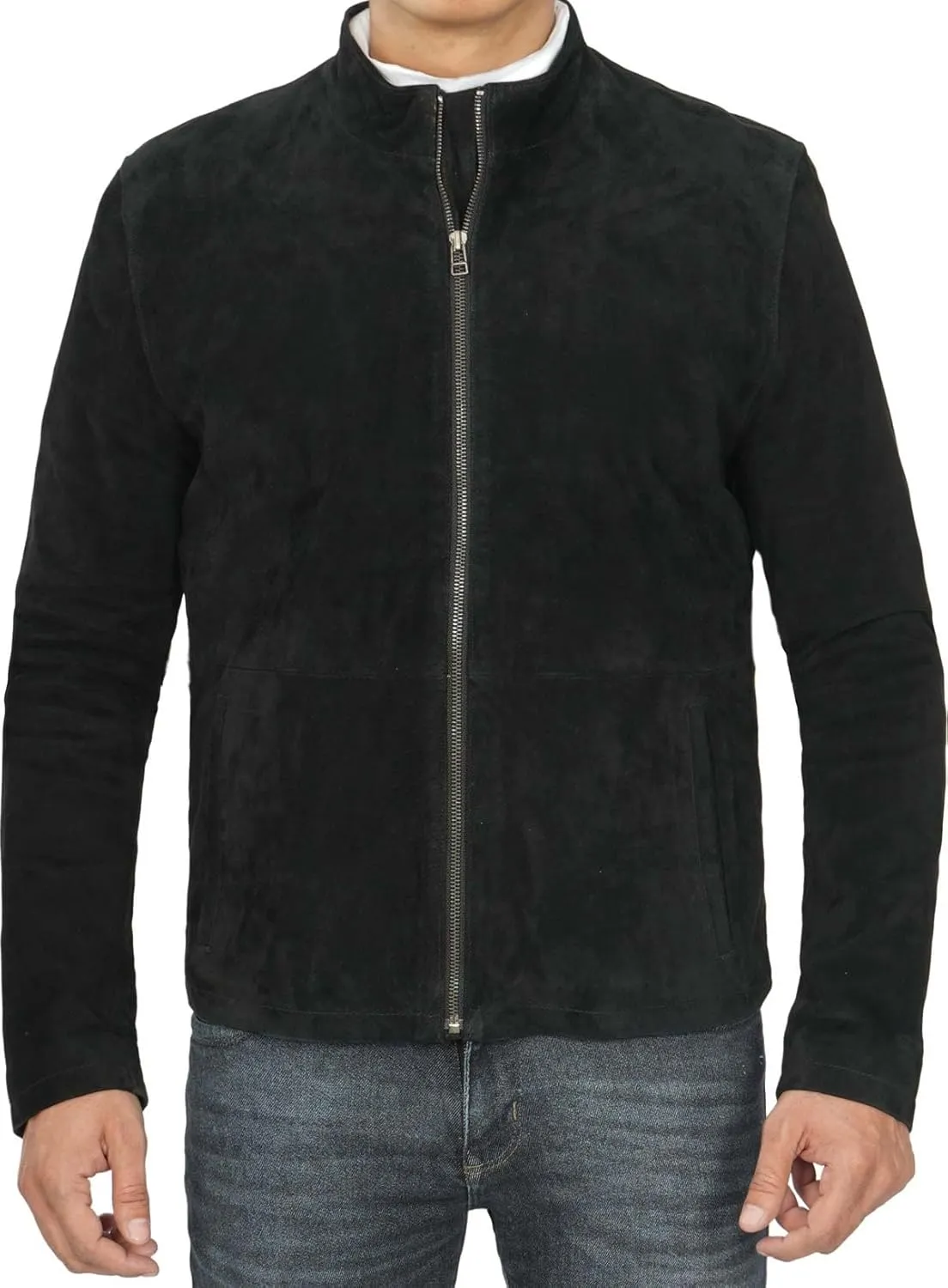 Decrum Suede Leather Jacket Men – Casual Real Lambskin Leather Jacket for Mens