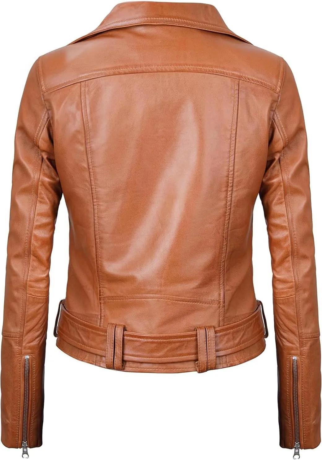 Decrum Womens Leather Jacket – Asymmetrical Motorcycle Style Leather Jacket Women